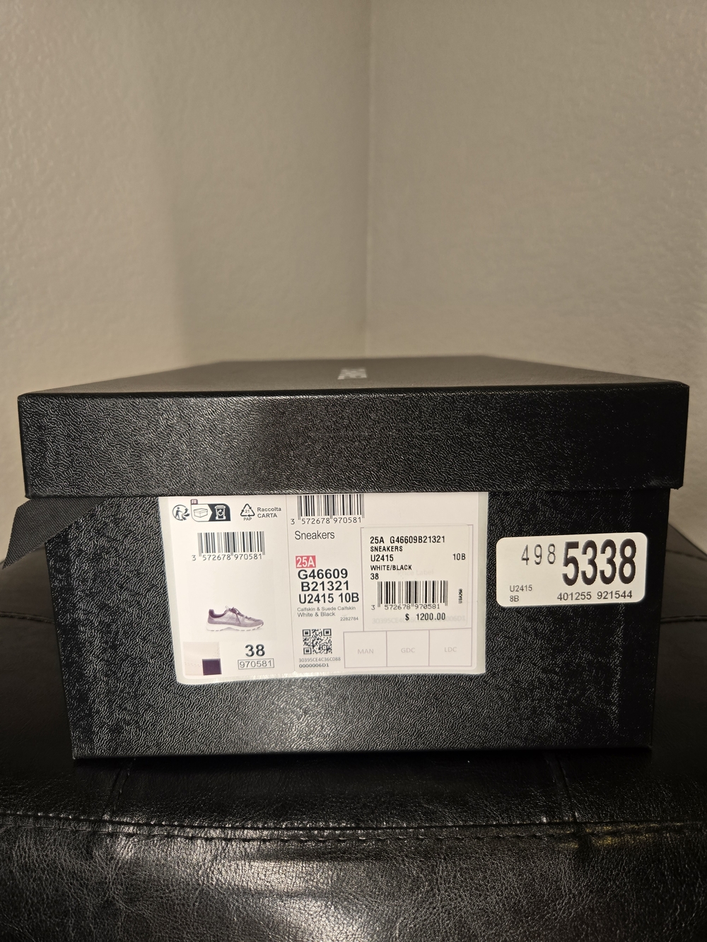 Chanel White and Black Leather Platform Sneaker - Picture 7 of 9